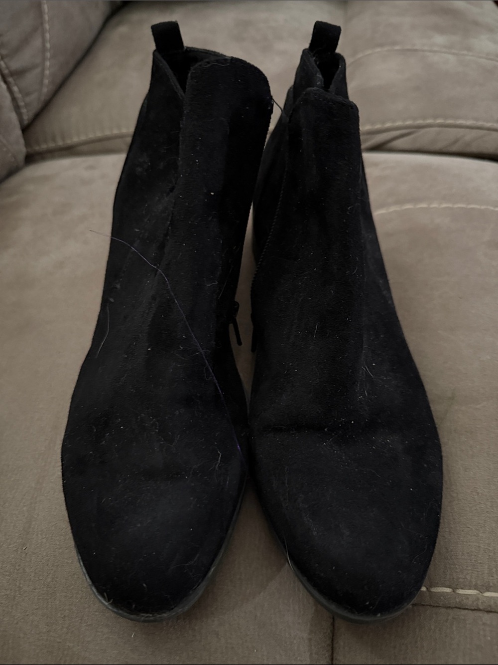 Arizona Jean Company Black Suede Ankle Booties with Inside Zip - Picture 3 of 3
